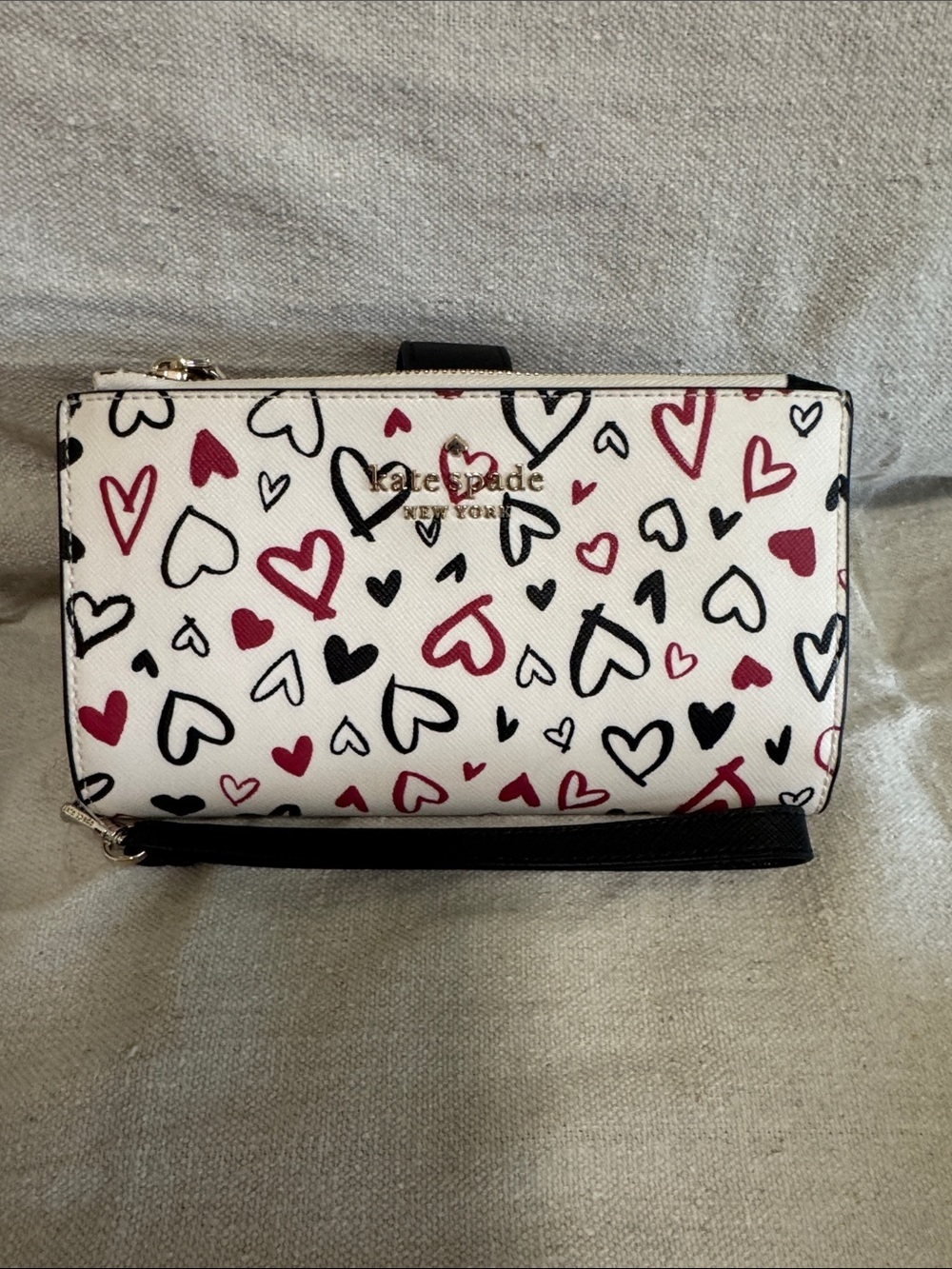 Kate Spade Multicolor Heart Wristlet – Cute Printed Zip Pouch